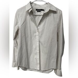 Ralph Lauren women White Button Down Shirt with Black Dots